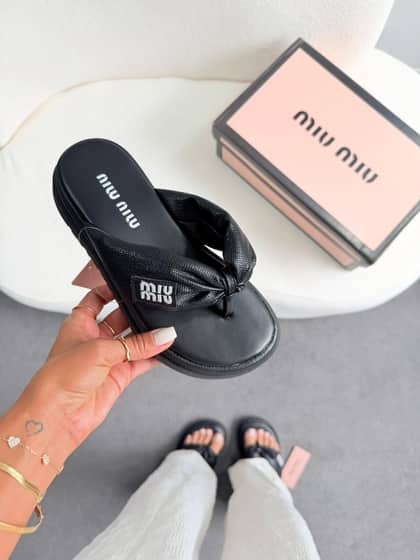 Miu miu chinelo plataforma luxo