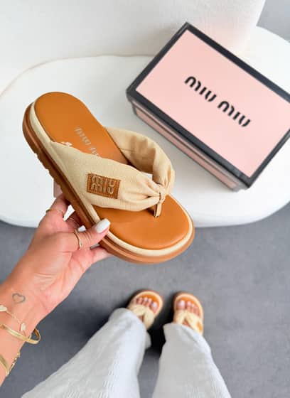 Miu miu chinelo plataforma luxo