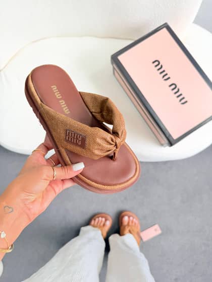 Miu miu chinelo plataforma luxo