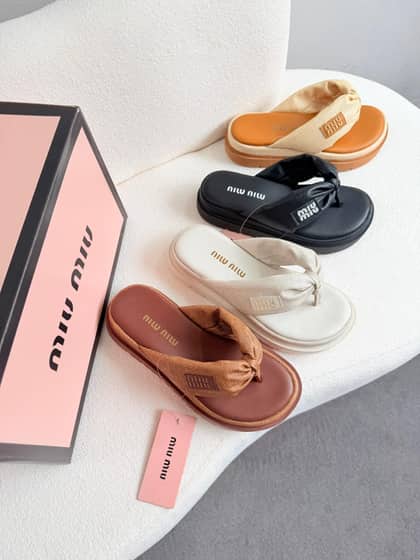 Miu miu chinelo plataforma luxo